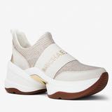 Michael Kors Shoes | Michael Kors Olympia Glitter Chain Mesh Slip-On Trainer | Color: Cream/Gold | Size: 6.5