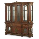 Michael Amini Villa Valencia Lighted China Cabinet Wood/Glass in Brown/Red, Size 80.5 H x 79.0 W x 20.0 D in | Wayfair 72005-06-55