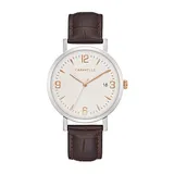 Caravelle Designed By Bulova Mens Brown Leather Strap Watch 44a118, One Size