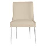 Elinor Dining Chair - Bright Nickel - Maxwell Linen Alpaca