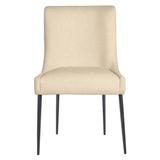 Elinor Dining Chair - Matte Black - Brushed Canvas Ivory