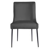 Elinor Dining Chair - Matte Black - Velvet Charcoal