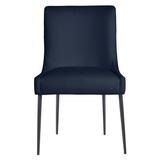 Elinor Dining Chair - Matte Black - Chenille Midnight