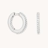 Iridescent Crystal Hoops in Silver