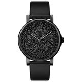 Timex Women's Watch Crystal Opulence Black Brass Case Leather Strap