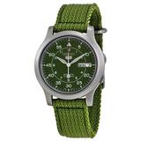 Seiko 5 Snk805 K2 Automatic Green Nylon Canvas Strap Men's Watch With