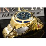 Invicta Men's 50mm Bolt Blue Metal Dial Gold Tone Bracelet Chrono