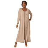 Plus Size Women's 2-Piece Knit Duster Set by The London Collection in New Khaki (Size 14/16)