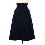 Sonia by Sonia Rykiel Wool A-Line Skirt Calf Length: Blue Solid Bottoms - Women's Size Large Tall