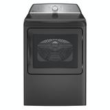 GE Profile PTD60GBR 27 Inch Wide 7.4 Cu. Ft. Energy Star Rated Gas Dryer with Washer Link and Sensor Dry Diamond Gray Laundry Appliances Dryers Gas