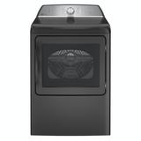 GE Profile PTD60EBR 27 Inch Wide 7.4 Cu. Ft. Energy Star Rated Electric Dryer with Washer Link and Sensor Dry Diamond Gray Laundry Appliances Dryers