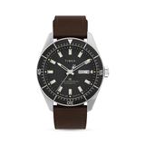 Men's Waterbury Stainless Steel & Leather Strap Watch - Brown Black