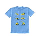 Urban Smalls Tee Shirts Heather - Heather Bright Blue Construction Vehicles Tee - Toddler & Kids