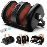 Binecer Foot Massager Machine with Heat Shiatsu Foot Massager Air Compression 4 Modes & Intensities 5-in-1 Reflexology System for Foot Calf Legs Kneading Rolling Scraping Christmas Gifts