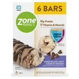 ZonePerfect Protein Bars Snack For Breakfast or Lunch Chocolate Chip Cookie Dough 6 Count