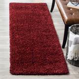 Safavieh California 2 x 5 Frieze Maroon Indoor Solid Throw Rug Cotton in Red | SG151-4242-25