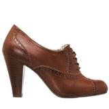 American Eagle Outfitters Shoes | American Eagle Brown Brogue Oxford Heeled Booties Boots 8 Lace Up Womens Shoes | Color: Brown | Size: 8