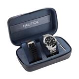 Nautica Men's Pacific Beach Stainless Steel And Silicone Watch Box Set Multi, OS