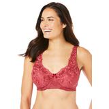 Plus Size Women's Embroidered Underwire Bra by Amoureuse in Classic Red (Size 38 C)
