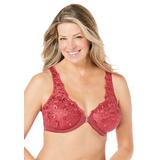 Plus Size Women's Embroidered Front-Close Underwire Bra by Amoureuse in Classic Red (Size 38 B)