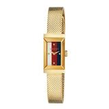 Gucci G-Frame Stripe Gold PVD Ladies Watch