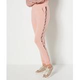 Belle by Kim Gravel Women's Sweatpants Misty - Misty Rose French Terry Sequin-Trim Joggers - Petite & Plus