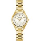 Bulova Women's Sutton Diamond-Accent Gold-Tone Stainless Steel Bracelet Watch 28mm