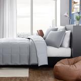 Nautica Longdale Cozy Reversible Solid Comforter Set Polyester/Polyfill/Microfiber in Gray, Size Twin Comforter + 1 Standard Sham | Wayfair