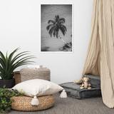 Bay Isle Home™ Palm Over Water - Picture Frame Photograph Paper, Wood in Black/Gray/White, Size 37.5 H x 25.5 W x 1.0 D in | Wayfair