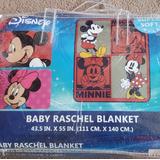 Disney Bedding | Minnie Mouse & Mickey Mouse Blanket | Color: Blue/Red | Size: 43.5in X 55in 111cm X 140cm