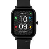 Timex Unisex Metropolitan S Black Silicone Strap Amoled Touchscreen Smart Watch with Gps Heart Rate 36mm
