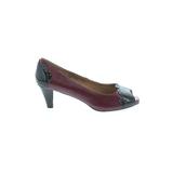 Comfortview Heels: Purple Print Shoes - Women's Size 9 1/2 - Peep Toe