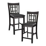Red Barrel Studio® 25.5" Counter Stool Wood/Upholstered/Leather in Black/Brown, Size 41.5 H x 18.5 W x 20.0 D in | Wayfair