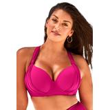 Plus Size Women's Bra Sized Drape Front Underwire Bikini Top by Swimsuits For All in Fruit Punch (Size 42 G)