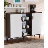 Baxton Studio Dining Tables White/Walnut - White & Walnut Two-Tone Two-Door Dining Room Sideboard