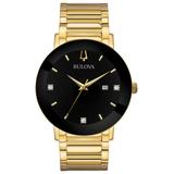 Bulova Men's Futuro Diamond Dress Diamond-Accent Gold-Tone Stainless Steel Bracelet Watch 42mm
