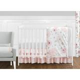 11 pc. Blush Pink Grey and White Watercolor Floral Baby Girl Crib Bedding Set by Sweet Jojo Designs - Rose Flower Polka Dot
