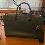 Coach Bags | Coach Green Leather Briefcase Computer Case- Nwot. Pristine. 11x16x3 Unisex | Color: Green | Size: W16, H11, W3