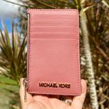 Michael Kors Bags | Michael Kors Medium Top Zip Card Case Wallet Coin Pouch | Color: Pink | Size: Os