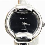 Gucci Accessories | Gucci Gucci 1400l Quartz Bangle Black Dial Silver Watch Ladies | Color: Silver | Size: Os