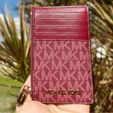 Michael Kors Bags | Michael Kors Medium Top Zip Card Case Wallet Coin Pouch | Color: Red | Size: Os