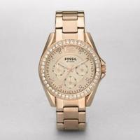 Fossil Riley Multifunction Rose Gold Tone Dial Watch