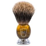 Parker Safety Razor 100% Pure Badger Bristle Faux Horn Handle Shaving Brush with Brush Stand