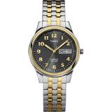 Timex Men s Charles Street Two-Tone/Black 35mm Casual Watch – Extra-Long Expansion Band