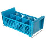Carlisle C32P214 Flatware Basket - (8)Compartments, Wire Handles, Polypropylene, Blue, 8 Compartments