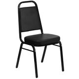 Flash Furniture FD-BHF-1-GG Stacking Banquet Chair w/ Black Vinyl Back & Seat - Steel Frame, Black