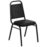 Flash Furniture FD-BHF-2-GG Stacking Banquet Chair w/ Black Vinyl Back & Seat - Steel Frame, Black