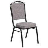 Flash Furniture FD-C01-B-5-GG Stacking Banquet Chair w/ Gray Fabric Back & Seat - Steel Frame, Black
