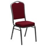 Flash Furniture FD-C01-SILVERVEIN-3169-GG Stacking Banquet Chair w/ Burgundy Fabric Back & Seat - Steel Frame, Silver Vein