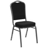 Flash Furniture FD-C04-SILVERVEIN-S076-GG Stacking Banquet Chair w/ Black Patterned Fabric Back & Seat - Steel Frame, Silver Vein